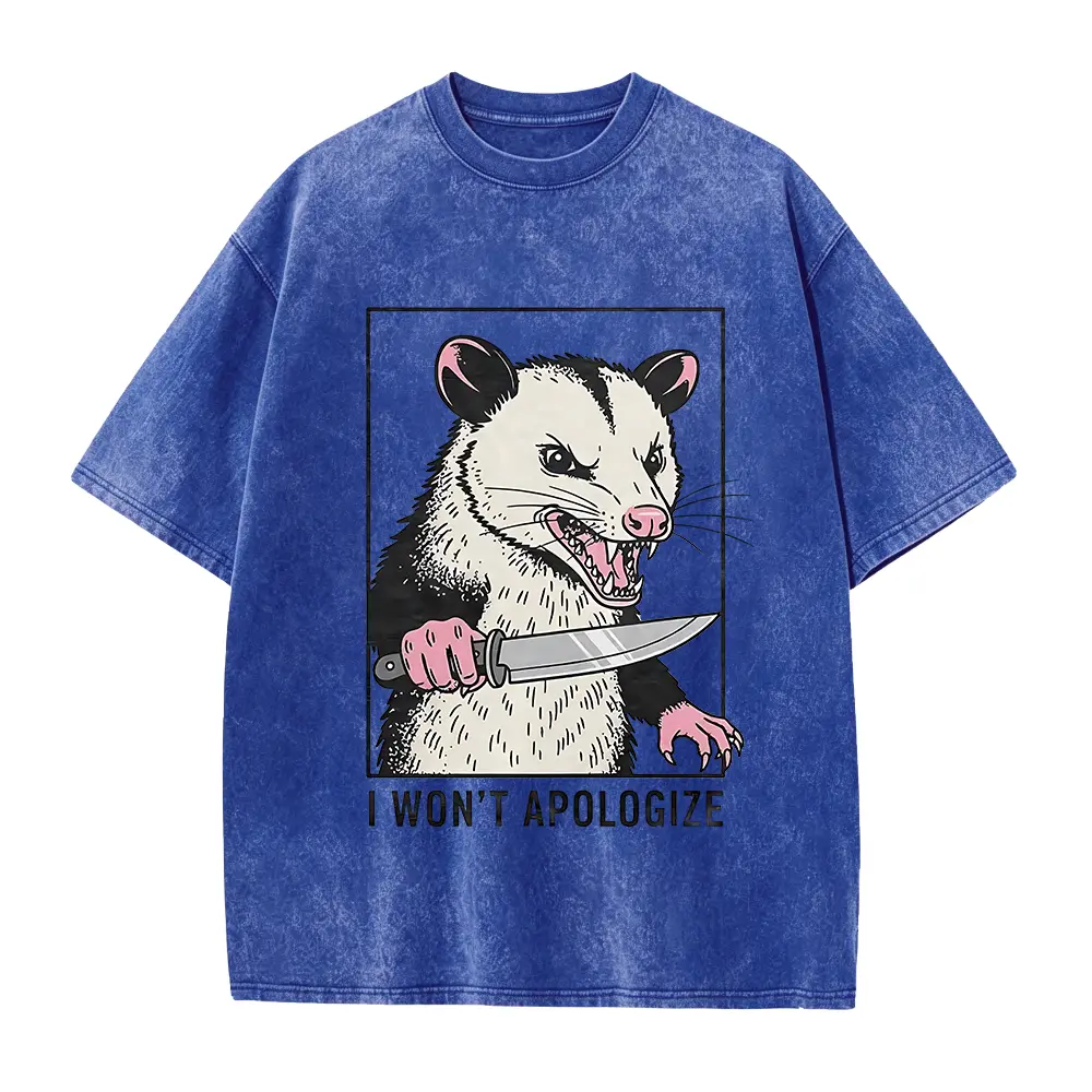 Funny Possum Weirdcore Shirt, I Won't Apologize Tee, Funny Dark Humor Gift for Him Her, Sarcastic Animal Meme T-Shirt, Unapologetic Top
