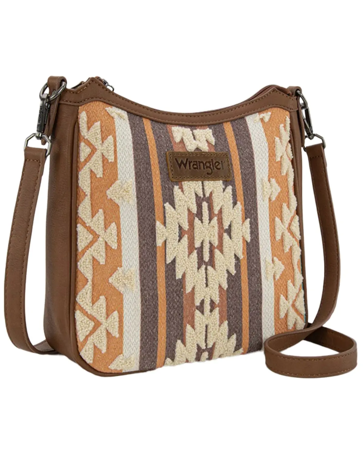Wrangler Women's Women'S Sherpa Southwestern Print Canvas Crossbody Bag - Wg313-2003Br