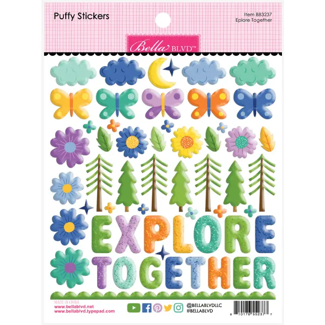 Adventure Awaits Explore Together Puffy Stickers