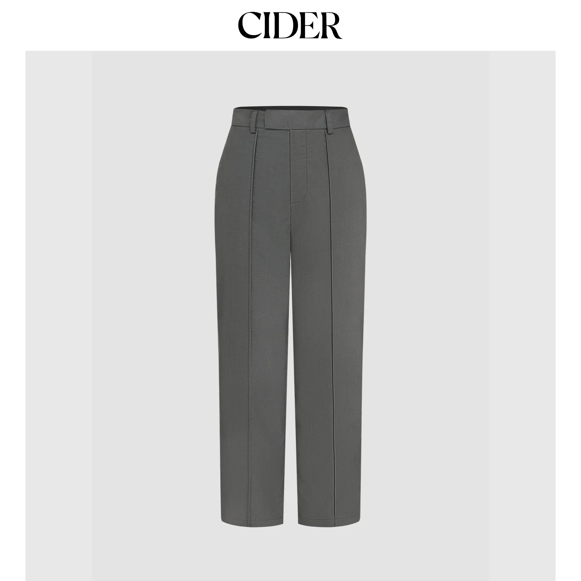 Cider Women's Basic Fitted Tapered Pants, Comfortable Mid Rise Waist, Functional Pockets for Everyday Wear, Minimalist, No, Mid-Rise Fit