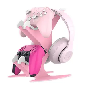 Controller Holder Pink, Headset Stand, Headphone Holder Hanger Mount Universal Gaming PC Accessories Organiser for , DualSense PS5, DualShock 4, PS4,  360,
