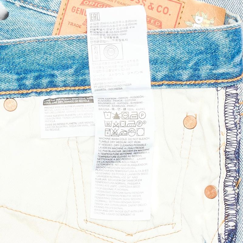 Denim Tears x Irak Levi’s 501 Wreath Logo Jeans Light Wash Vintage Indigo Black