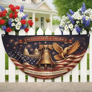 USA 250 Years Anniversary Fan Flag, Freedom, July 4th, 250th Semiquincentennial, 1776-2026 Patriotic Eagle Outdoor Banner