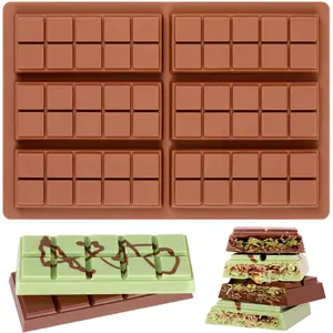 Chocolate Bar Mold - Non-Stick Chocolate Molds, Food Grade Silicone Deep Mold for Dubai Pistachio, Candy, Snacks