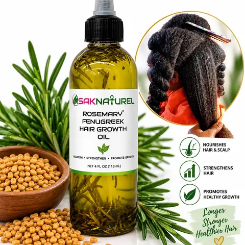 EXTRA STRENGTH Rosemary Fenugreek Hair Growth oil, Long Hair, Thick Hair, SCALP STIMULATOR Hair Growth - Ayurverdic Hair growth oil - Rosemary Hair Oil - Hibiscus Hair growth oil,  Indian Hair Growth oil, Chebe Hair Growth Oil Organic, Edge Growth Grease