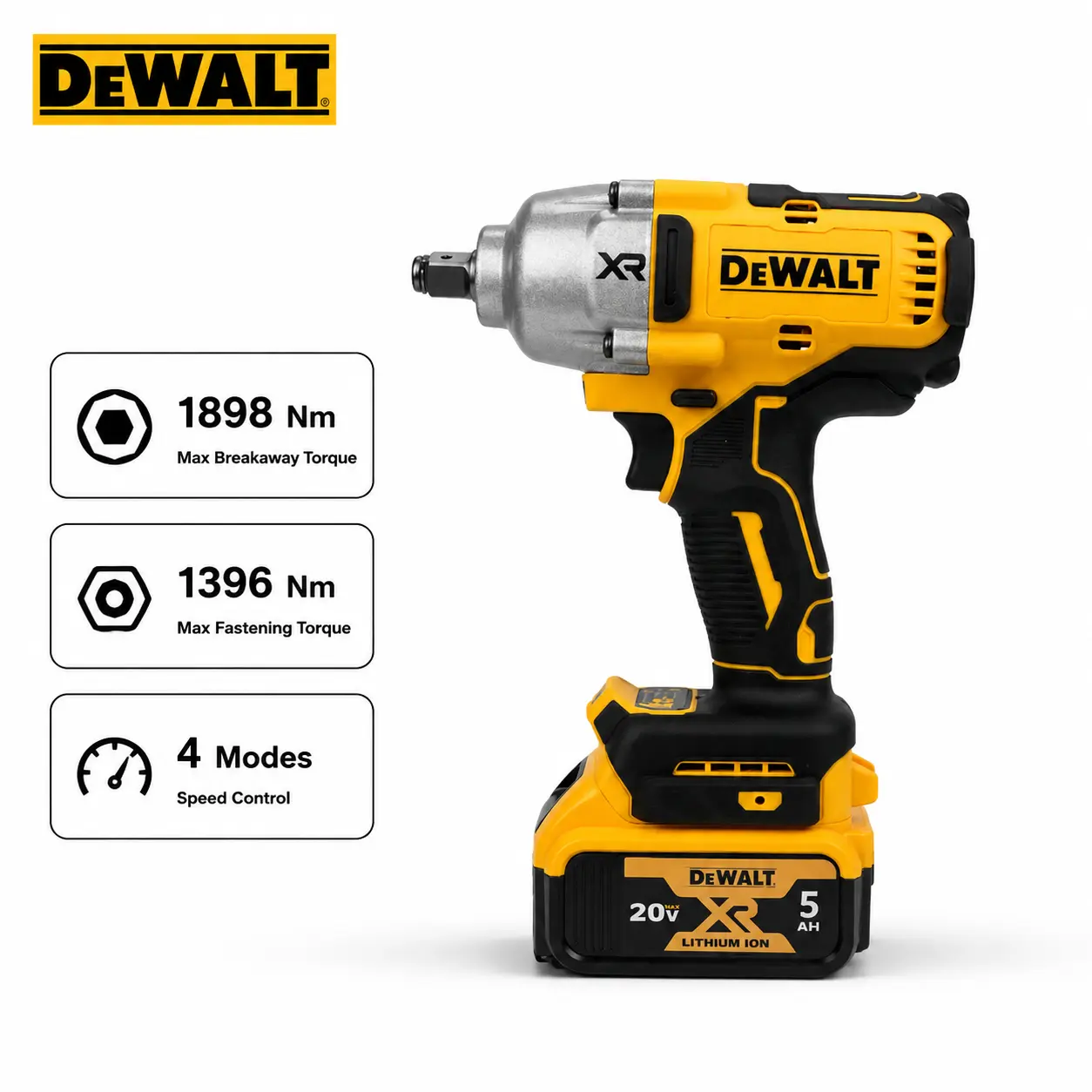 DEWALT DCF900 Cordless Impact Wrench for Commercial Truck Maintenance and Heavy Machinery Service, Handheld Fastening Power Tool Features a 1/2-Inch Hog Ring Anvil designed Rusted Lug Nut Removal Work drill