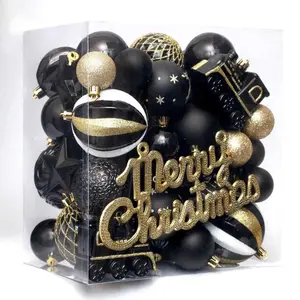 【GARVEE】Christmas Balls Set with 64-65 Shatterproof Ornaments in Multiple Colors Including Black, Red & White, Silver, Gold & White, and Champagne, Ideal for Xmas Tree Decoration and Holiday Party Garland