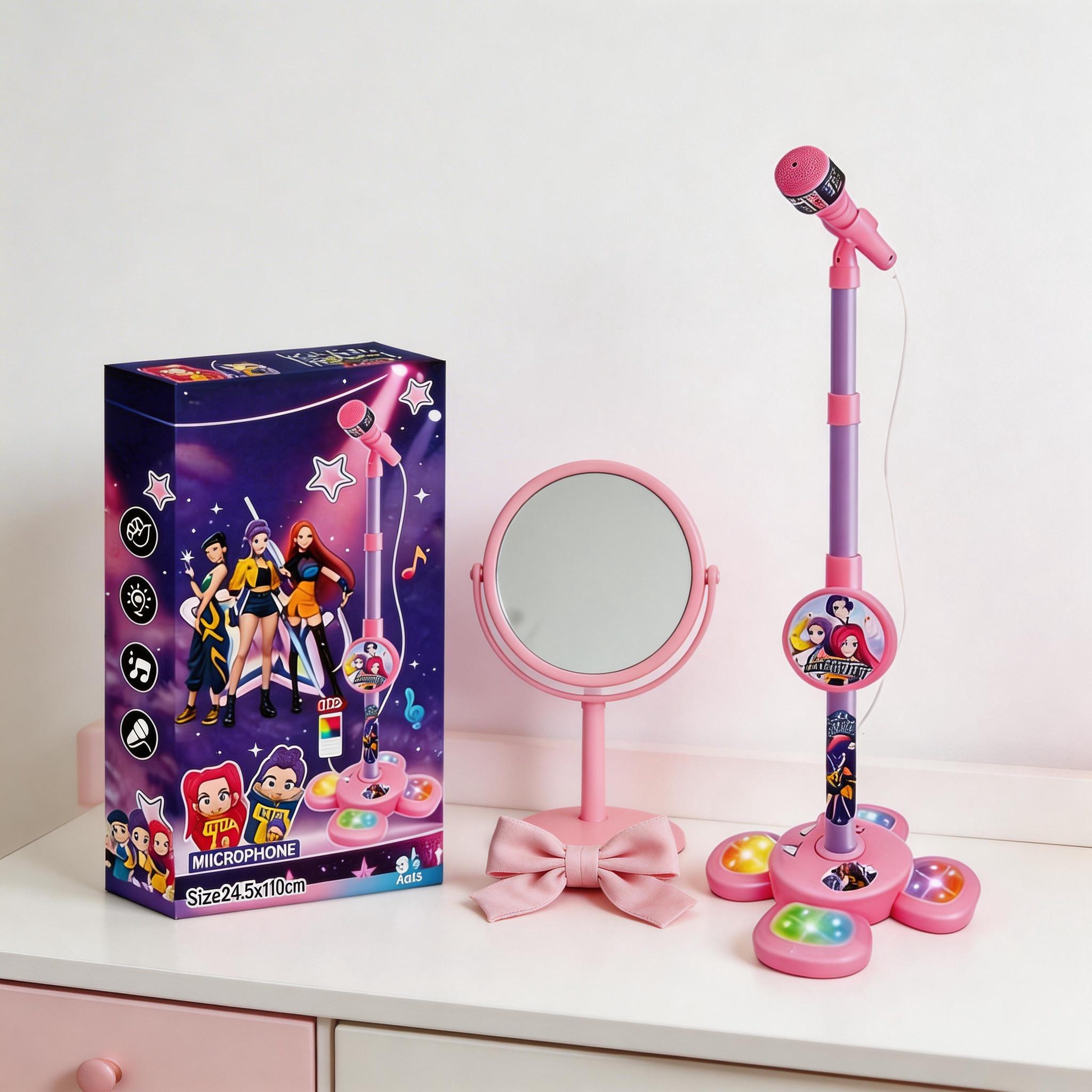 Microphone Toy, Karaoke Machine Toy with Light, SingingMachine Toy, Music Toy for Kids, Birthday Gift for Girls