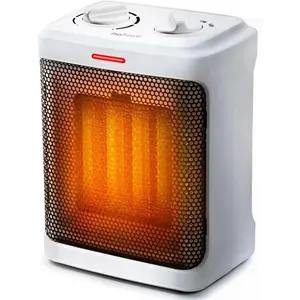 1500W Portable Type Electric Ceramic Heater - Small Size, Clean Look, Adjustable Temp, Instant Heat, White for Home, Office Indoor Use