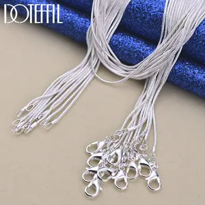 DOTEFFIL 925 Sterling Silver Color 5/10pcs/Lot 16/18/20/22/24/26/28/30 Inch 1.2mm Snake Chain Necklace For Woman Man Fashion Jewelry 2026
