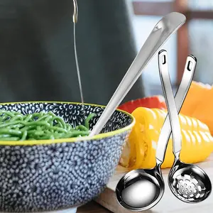 Stainless Steel Soup Ladle with Long Handle Kitchen Soup Spoon Home Dining Restaurant Firepot Spoon Durable Material Easy to Clean Kitchen Small Tools