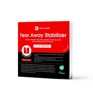 PooLin Richword Tear Away Embroidery Stabilizer Backing Sheets 2.0oz 100pcs for Machine Embroidery