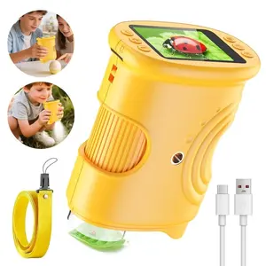Handheld Microscope, Natural Exploration Microscope, 2-Inch IPS Screen, 200x-1000x Magnification, Portable for Outdoor and Classroom Use