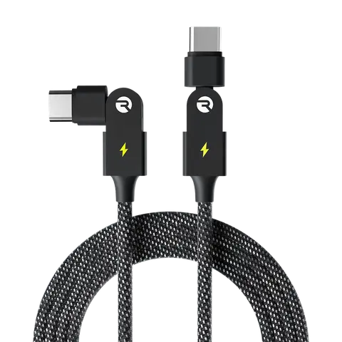 Raycon Global Inc. Magic Spin Type C Data Charging Cable (Both Ends) - Charger Replacement for Mobile Android/iOS Devices, Supports Fast Charge
