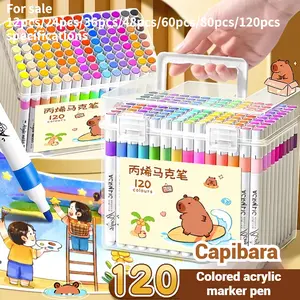 Acrylic Markers for Kids Art Supplies, Kawaii Drawing Set, Non-Transparent Layerable Water-Washable, Suitable for All Materials