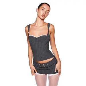 MARRION CORSET - GREY : PINSTRIPE