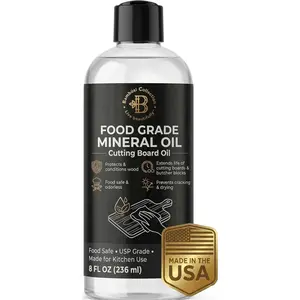 Food Grade Mineral Oil for Wood Cutting Board - Food Safe Cutting Board & Butcher Block Oil Conditioner for Bamboo Teak Countertops Utensils Stainless Steel, 8oz