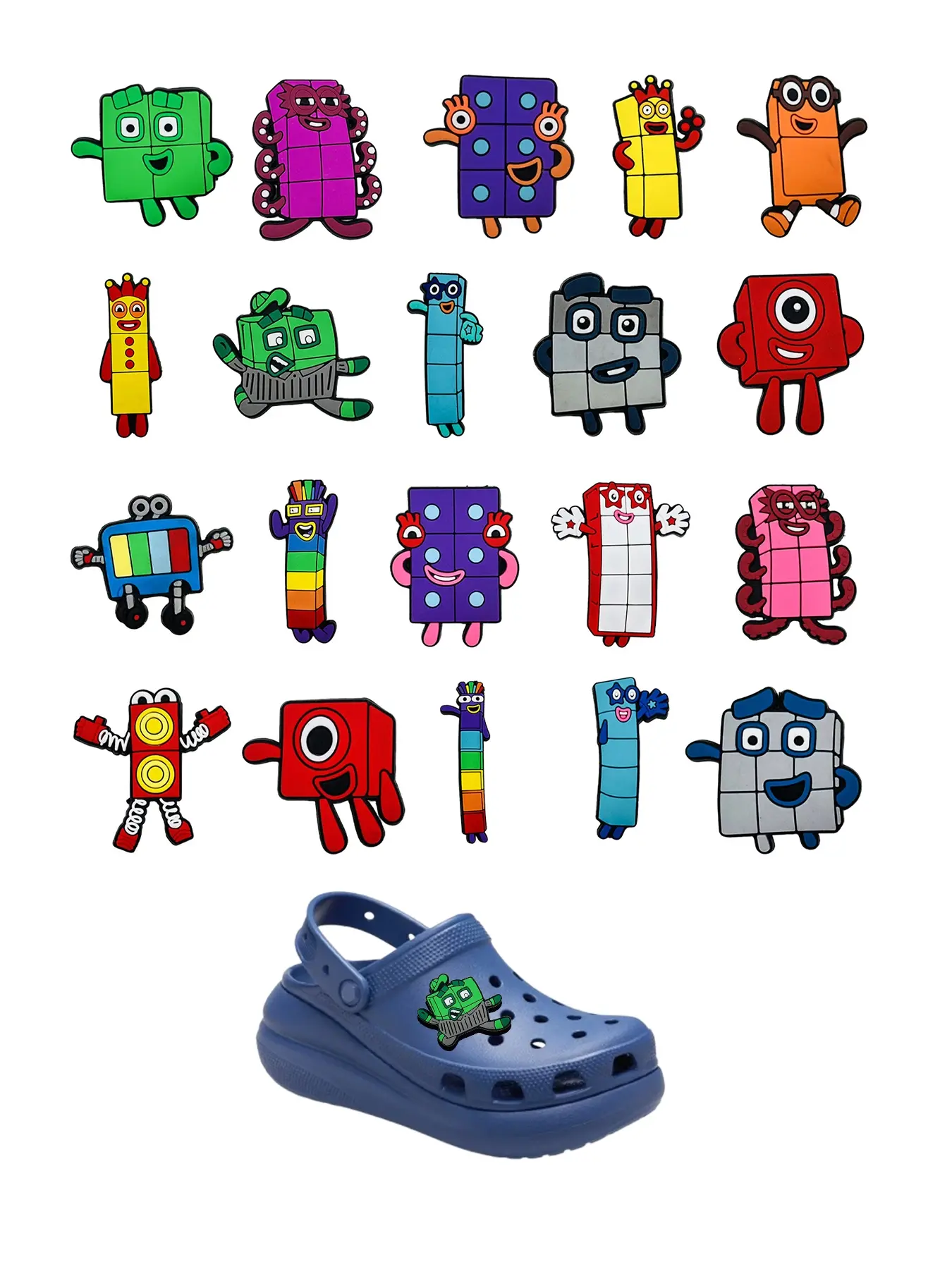 20 Piece Building Block Toy Cartoon Shoe Flower Bag Hole Accessory, Adult Children Shoes Decoration, Crocodile Shoe Decor, Party Birthday Gift, Stacking Blocks, Block Set
