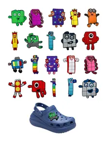 20 Piece Building Block Toy Cartoon Shoe Flower Bag Hole Accessory, Adult Children Shoes Decoration, Crocodile Shoe Decor, Party Birthday Gift, Stacking Blocks