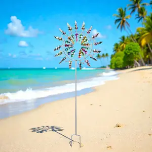 Magical 3D Metal Wind Spinners - Heavy Duty Windmill Garden Ornament with Rotating Blades,Wind Powered Wind Sculptures,for Yard Garden Patio Decoration, Garden Accessories
