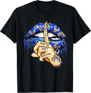 Don't Judge What You Don't Understand Autism Awareness Lips T-Shirt