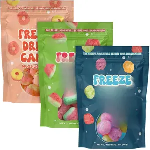Josh Bosh Freeze-Dried Candy Variety Pack - Puffs Peach Rings & Watermelon Crunchy Airy Gummy Candies 3.5 Oz Pack of 3 Classic Twisted Texture Sweet Snack Bonbon Bite Yummy joyride  sour  candy