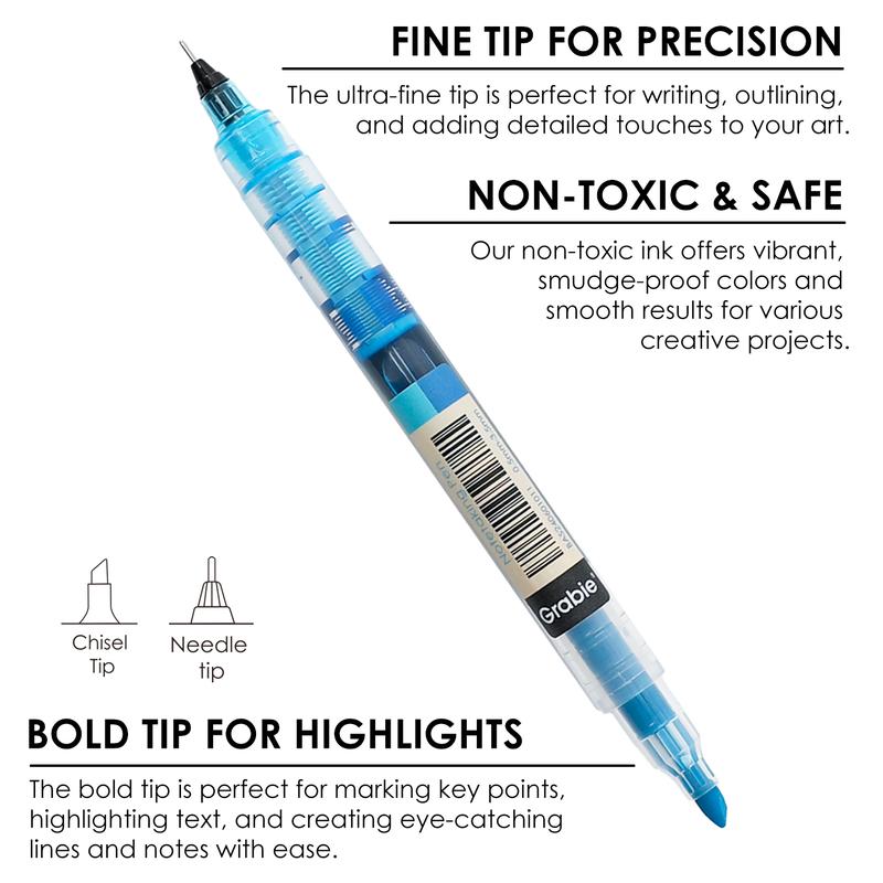 [Flash Sale] Grabie Dual-Tip Notetaking Pen Set of 6 for Office & School Supplies, highlighter, students, HolidayHaul