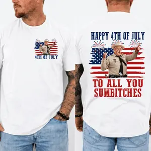 Happy 4th Of July To All You Sumbitches Shirt Smokey And The Bandit Movie T-Shirt Classic Movie Quote Tee Funny Show Cozy Cotton Tee