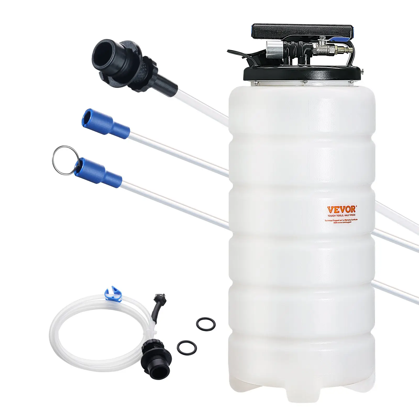 VEVOR Fluid Extractor, 4 Gallons (15 L), Pneumatic/Manual Oil Changer Vacuum Fluid Extractor with Dipstick and Suction Hose, Oil Extractor Change Pump
