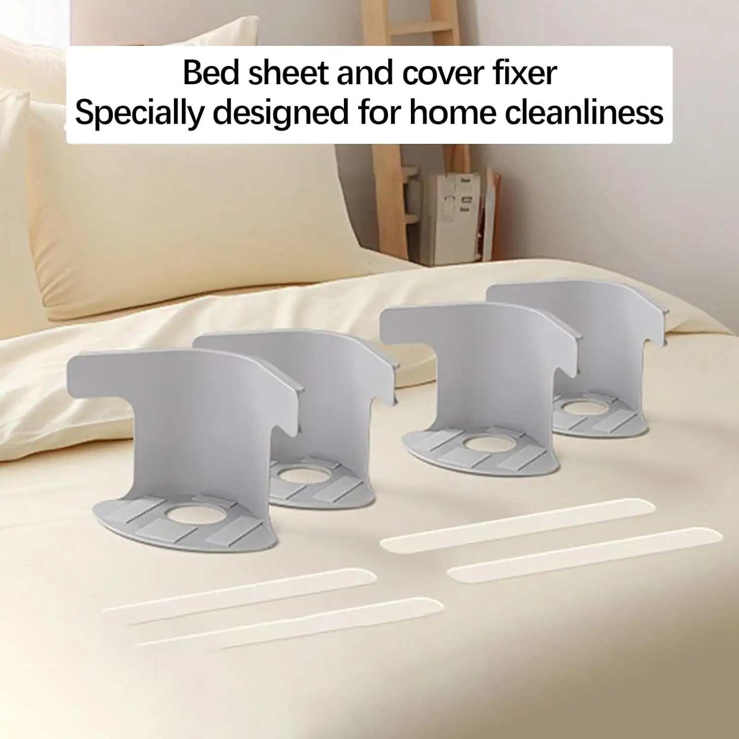 Lock Sheet Holders Set of 4, Bed Corner Sheet Grippers Straps Heavy Duty Mattress Straps for All Sheet Sizes, Non-Slip Sheet Holders Secure Bed Sheets