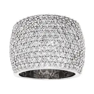 JTV White Cubic Zirconia Rhodium Plated Ring 6.10ctw