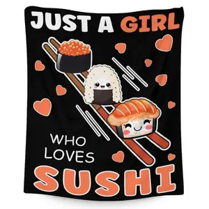 Sushi Lover's Sushi Blanket  Soft Plush Cozy Blanket Gift Funny Throw Blanket for Sofa, Chair, Office All Seasons,  Thin Blanket Dream Workshop