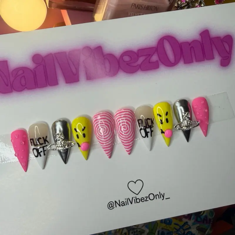 Bubblegum Babe 100% Acrylic, Reusable & Handmade Press on Nails