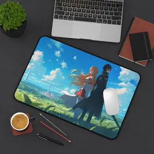 Sword Art Online Kirito & Asuna XXL Anime Mouse Pad ️ | Aesthetic Gaming Desk Mat – Smooth Surface & Non-Slip Base