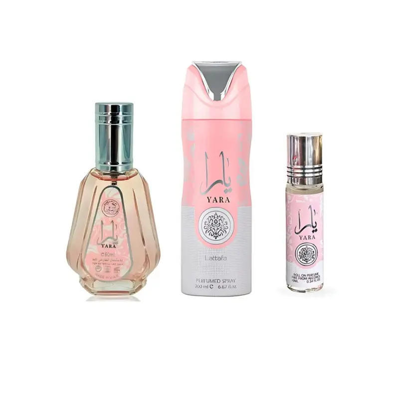 Lattafa Luxurious Long-Last EDP 3-Pc Fragrance Set for Adults - 50ml EDP, 200ml Body Spray, 10ml Oil - Fragrance Notes: Tangerine, Citrus, Floral