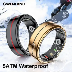 Gwenland New Smart Ring with Multiple Exercise Modes, Pedometer, Wireless Connectivity, 5atm Waterproof, Stainless Steel, Great Gift, Smart Wearable Devices