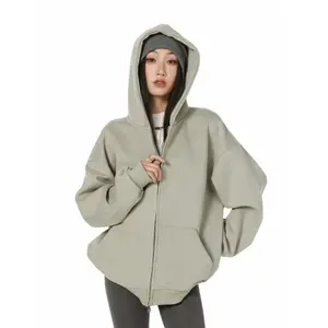 Women's Zip-Up Hoodie - Women's Top, a Comfortable Travel Essential with Zipper Sweatshirt Patch Cotton Heart