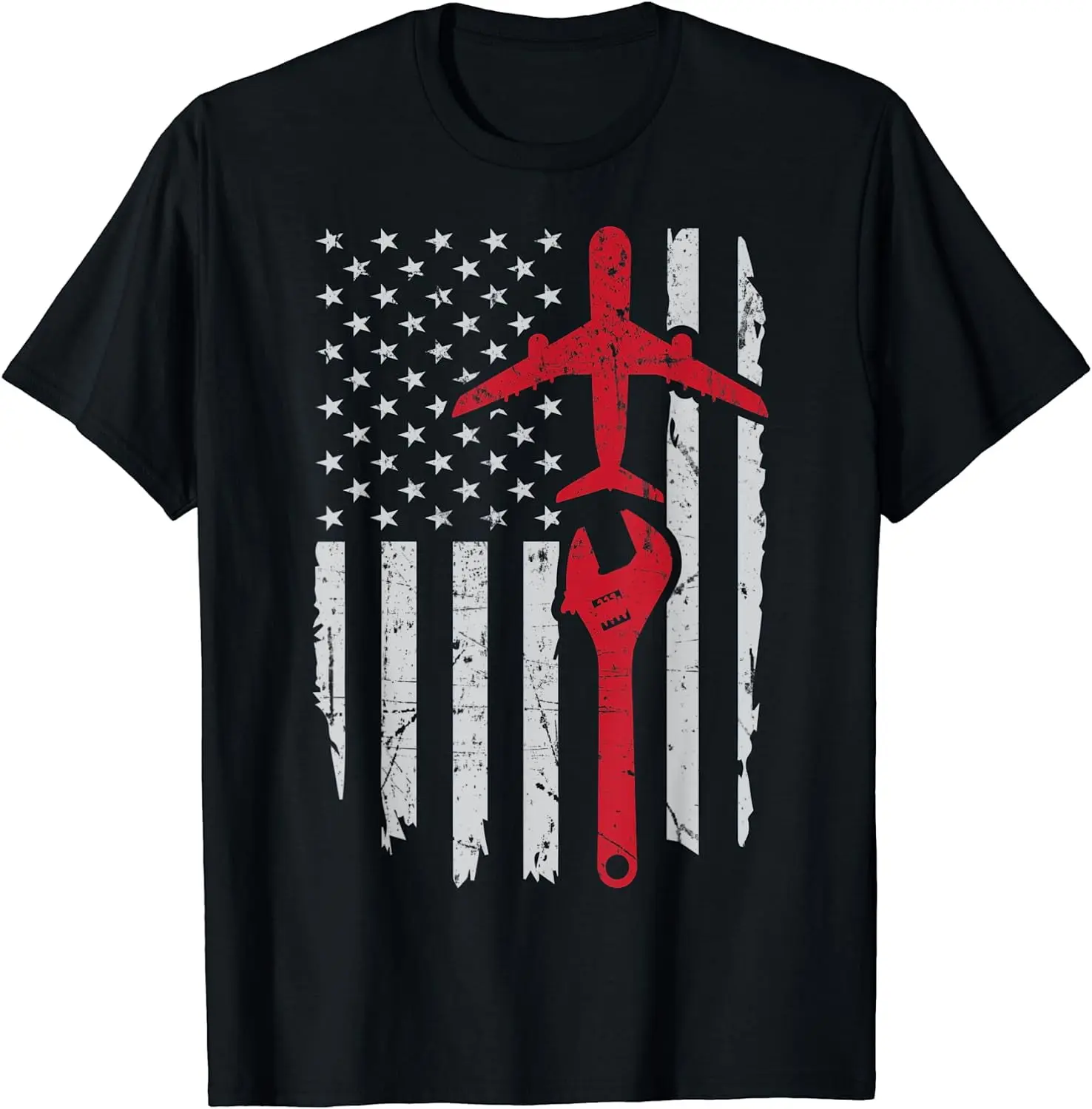 Airplane Mechanic Shirt Aviation Technician Gift Summer Casual Shortsleeve Cotton T-Shirt