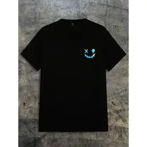 180gAXEPEAK Men Crew Neck Short Sleeve Graphic Tee, Colorful Summer Polyester Reflective T-Shirt, Streetwear Fashion, Couple Things