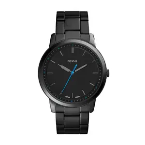 Fossil Men's Minimalist Three-Hand, Black Stainless Steel Watch