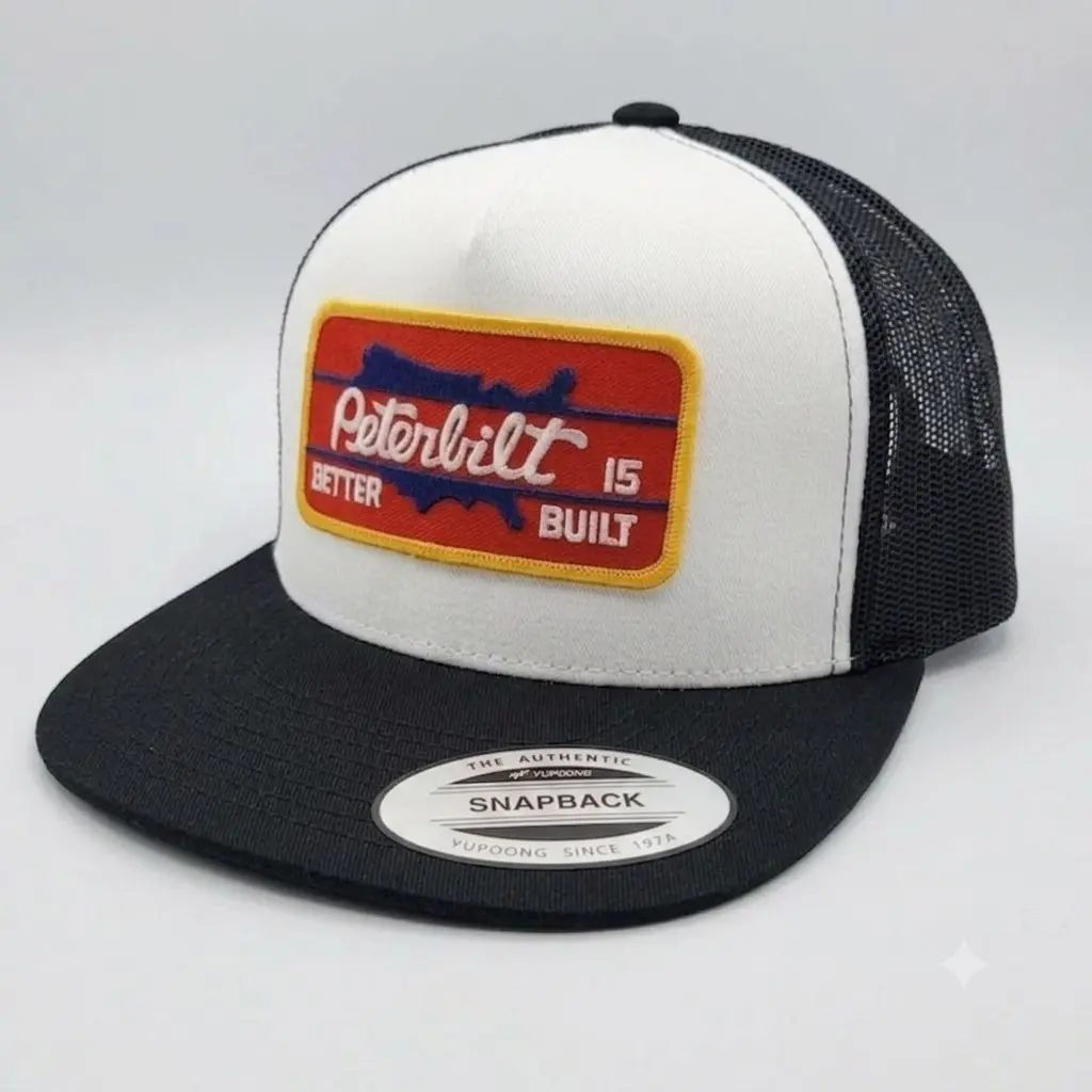 Peterbilt Embroidered Patch On Retro Trucker Hat Adjustable Snapback Baseball Cap Vintage Mesh Hat for Men Women Unisex Streetwear