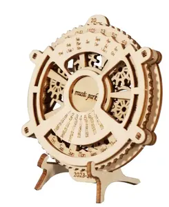 Perpetual Calendar Mechanical Gear 3D Wooden PuzzleKit: Handmade Engineering Toy Models, Brain GameAssembling Super Relaxing, Practical and Fun!