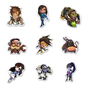 Overwatch Pack 9 PCS Sticker Vinyl, G Car Wall Kid Phone Book Stickers, Funny Sticker Decal Decor