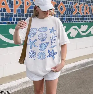 [Sale off up to 50%] Seashell Shirt, Beach, Womens Summer Shirt, Ocean Lover Gift, Sea Shell Tshirt, Cute Vacation Shirt, Travel Tee, Graphic Streetwear T-shirt