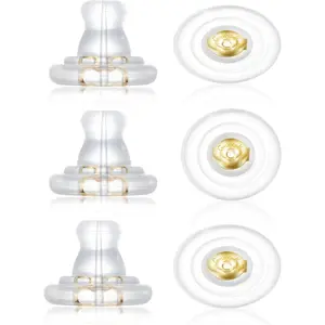 Earring Backs,18K   Earring Backs Replacements,Locking Secure Earring Backs for Studs/Droopy Ears,No-Irritate Hypoallergenice Soft Clear Earring Backs for Adults