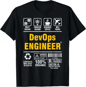 Multitasking Coffee Travel Lover Proud Geeky DevOps Engineer T-Shirt