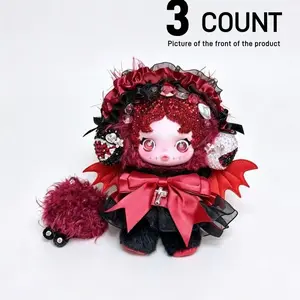 Rubber Doll Blind Box Clothes Set, Devil Style for 17cm and 14cm Dolls, Unisex, Birthday Gift, Party Gift, Christmas Gift