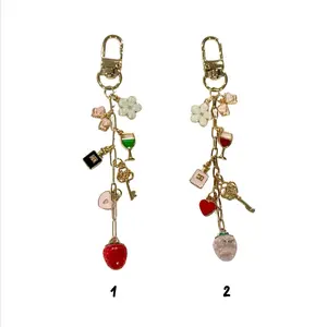 Strawberry Fields Charm Chain for Kindle, Nook, Kobo, E-Reader, Keychain, Tablet, or Planner | Cute Clip-On Accessories