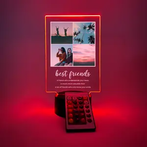 Personalized 4-Picture Custom Photo Collage Display Stand – Best Friend Gift, Family Keepsake, Custom Memory Photo Frame, Desk Table Décor