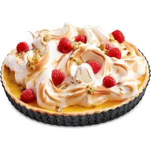Swiss Tart Pan – Quick Release Removable Base, Non-Stick Fluted Edge, Durable Steel - Create Perfect Pies, Fruit Tarts, and Quiches with Ease